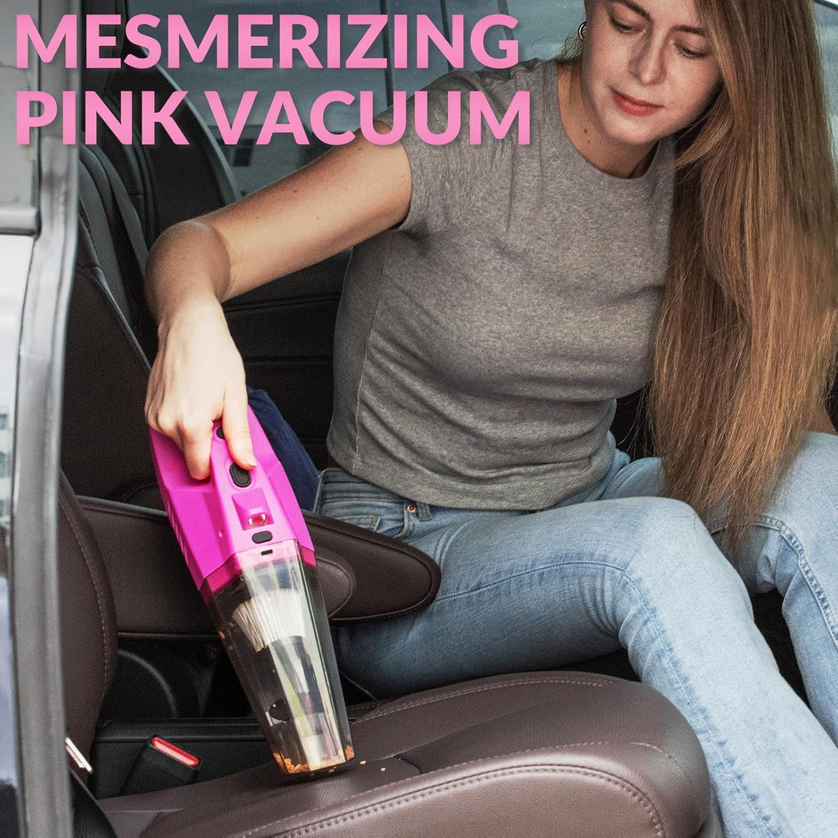 Car Interior Detailing Kit- 1 High-Power Vacuum Cleaner (8000Pa), 7 Cleaning Brushes, Microfiber Cloths, Surface Cleaner, LED Light, Storage Bag, Car Upkeep Tool Kit for Mom, Best Friend, Siste