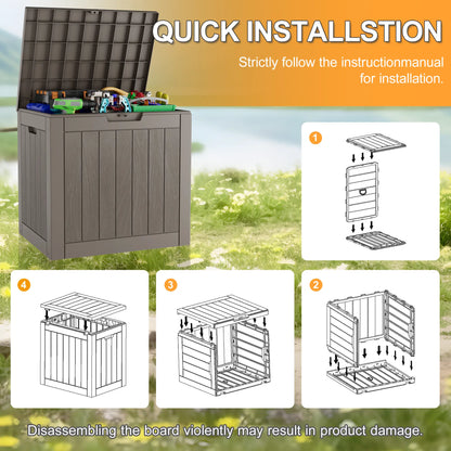 31-Gallon Outdoor Storage Box – Waterproof & UV-Resistant Patio Deck Organizer for Cushions, Toys, Tools & Garden Essentials