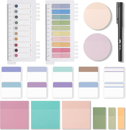 Mr. Pen Transparent Adhesive Sticky Note Set - 1000 Colorful Sheets with Adhesive Backing, Different Sizes, Productivity Essential Tool, Giftable Back to School Office Stationery Desk Accessory