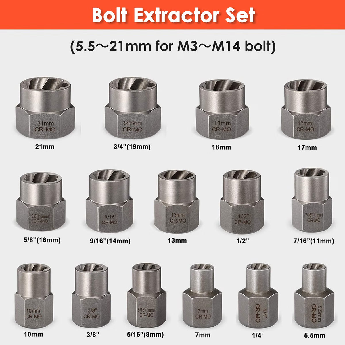 39-Piece Damaged Screw Extractor Set – Heavy Duty Bolt & Nut Remover Kit for Rusted, Stripped & Stuck Fasteners