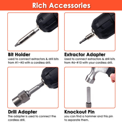 39-Piece Damaged Screw Extractor Set – Heavy Duty Bolt & Nut Remover Kit for Rusted, Stripped & Stuck Fasteners