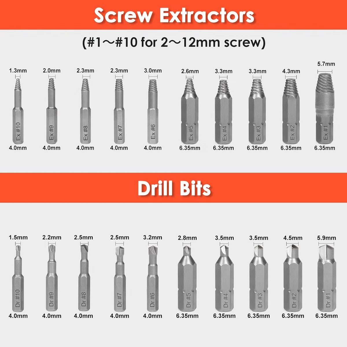 39-Piece Damaged Screw Extractor Set – Heavy Duty Bolt & Nut Remover Kit for Rusted, Stripped & Stuck Fasteners