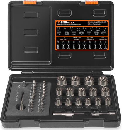 39-Piece Damaged Screw Extractor Set – Heavy Duty Bolt & Nut Remover Kit for Rusted, Stripped & Stuck Fasteners