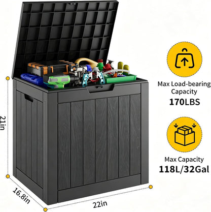 31-Gallon Outdoor Storage Box, Waterproof & UV-Resistant, Perfect for Organizing Patio Furniture, Cushions, Toys, and Tools. Ideal for Patio, Garage, and Deck.Summervibes