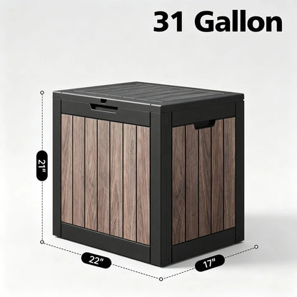 31-Gallon Outdoor Storage Box – Waterproof & UV-Resistant Patio Deck Organizer for Cushions, Toys, Tools & Garden Essentials