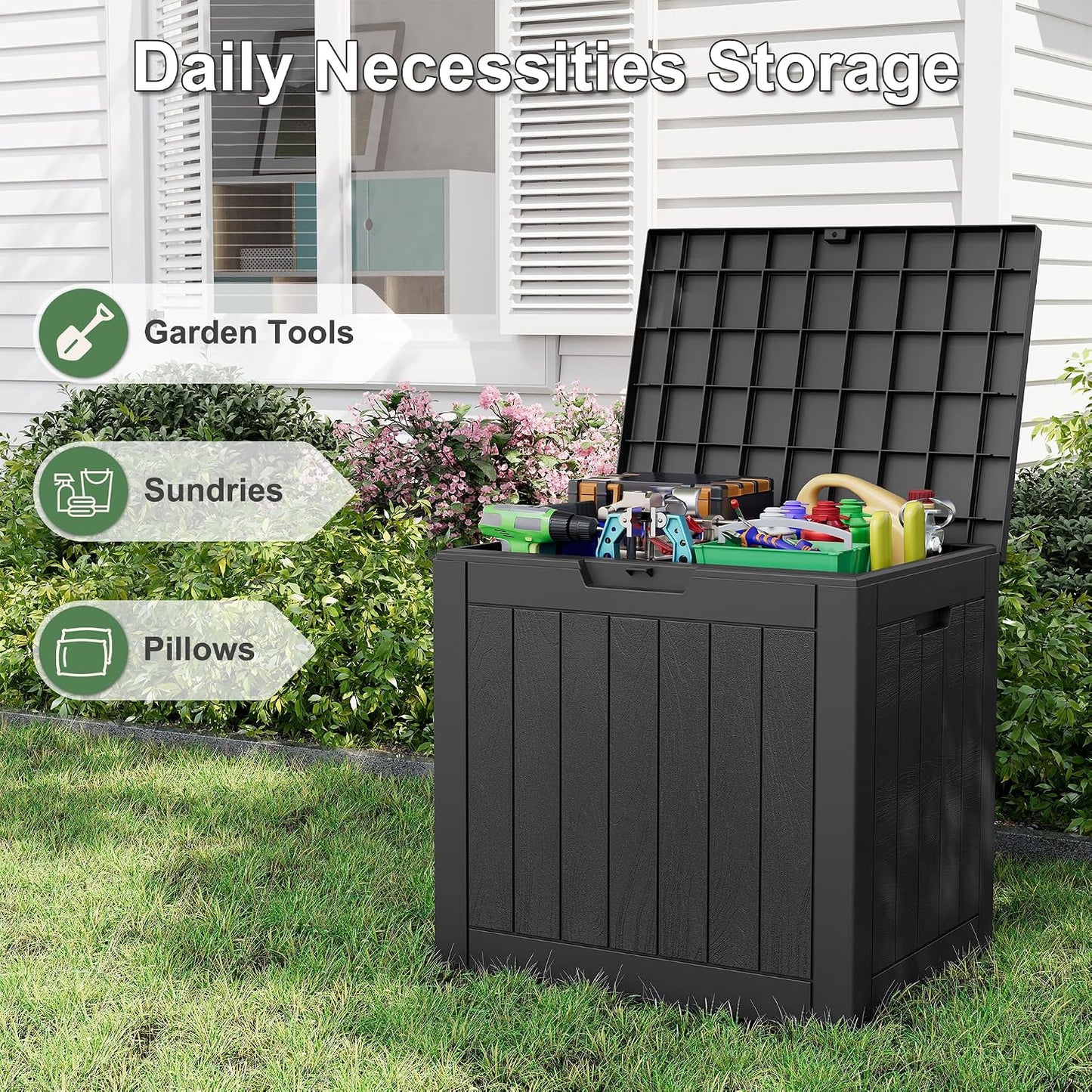 31-Gallon Outdoor Storage Box, Waterproof & UV-Resistant, Perfect for Organizing Patio Furniture, Cushions, Toys, and Tools. Ideal for Patio, Garage, and Deck.Summervibes