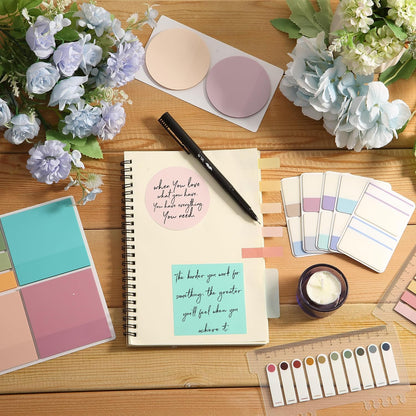 Mr. Pen Transparent Adhesive Sticky Note Set - 1000 Colorful Sheets with Adhesive Backing, Different Sizes, Productivity Essential Tool, Giftable Back to School Office Stationery Desk Accessory